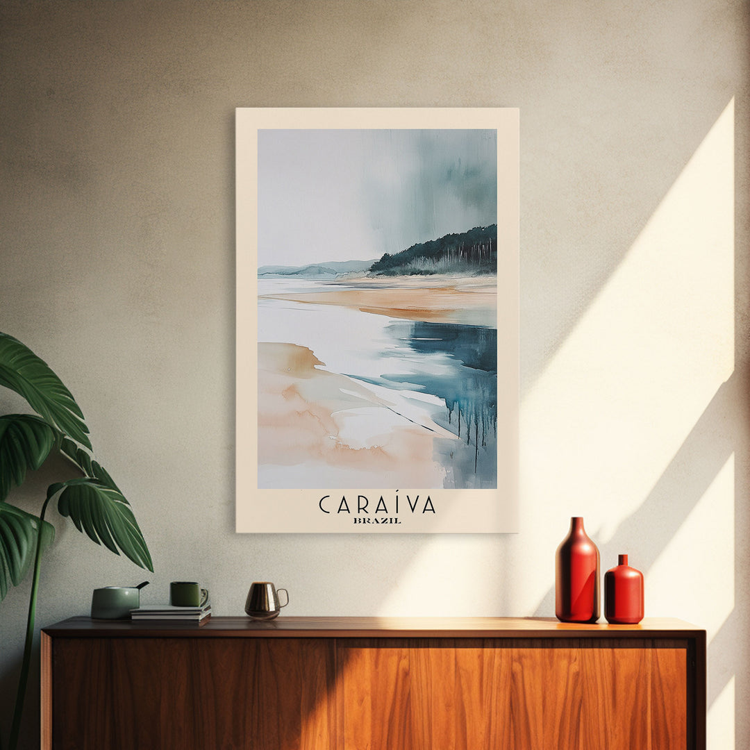 Caraíva, Brazil Watercolor Print, Vacation Gift, Brazil Wall Art, Vacation Wall Art, Vacatation Memories, Beach Decor, Beach Or Lakehouse Art