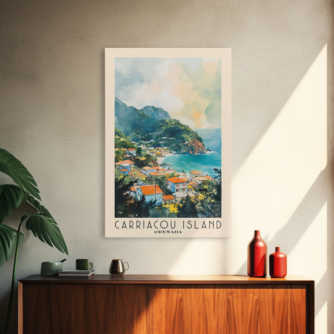 Carriacou Island, Grenada Watercolor Beach Print, Vacation Gift, Grenada Wall Art, Beach Painting, Beach Decor, Beach Painting