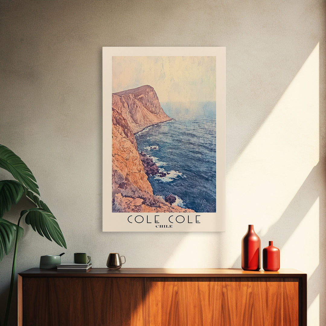 Cole Cole, Chile Watercolor Beach Print, Vacation Gift, Chile Wall Art, Beach Painting, Beach Decor, Beach Painting