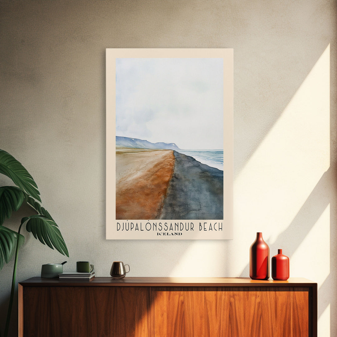 Djúpalónssandur Beach, Iceland Watercolor Print, Vacation Gift, Iceland Wall Art, Beach Painting, Beach Decor, Beach Or Lakehouse Art