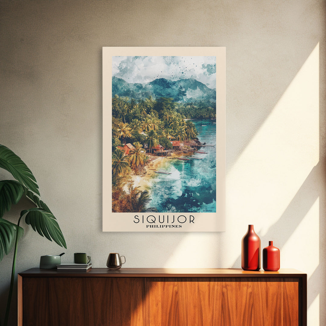 Siquijor, Philippines Watercolor Beach Print, Vacation Gift, Philippines Wall Art, Beach Painting, Beach Decor, Beach Painting