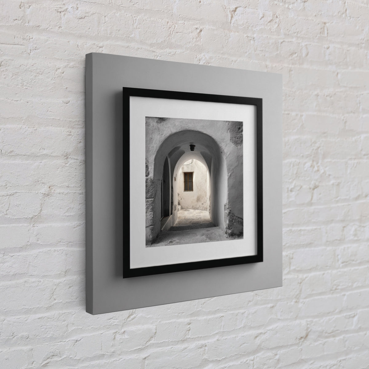 Black and White Architectural Arch Composition Framed Canvas Print, Living Room Art, Boho Decor, Living Room Decor, LIR-1x1-79