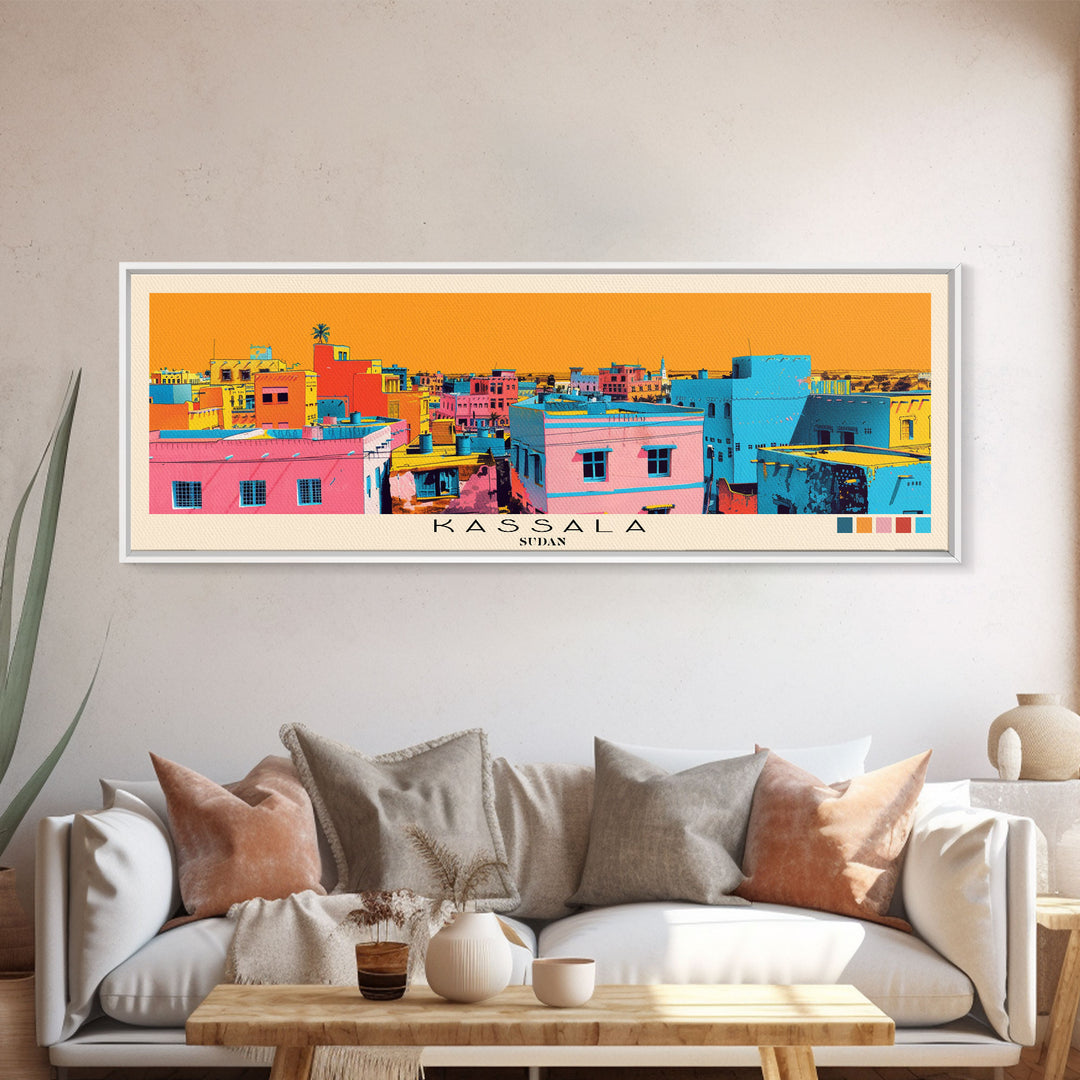 Kassala, Sudan Panoramic Canvas Print, Kassala, Sudan Painting, Sudan Art, Kassala Travel Poster, Travel Art, Guest Room Painting