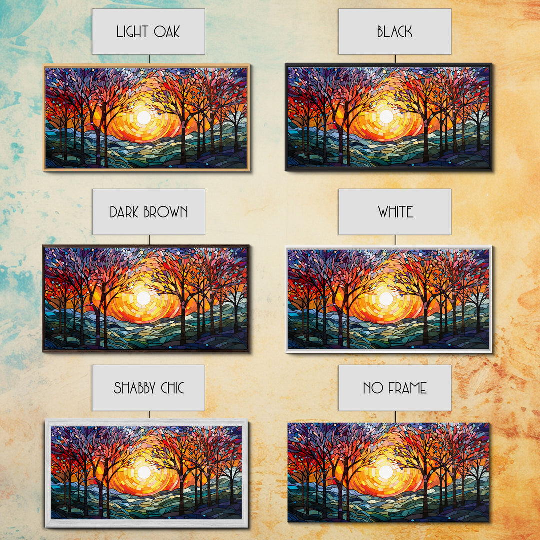 Colorful Mosaic Painting, Thanksgiving Decor, Stained Glass Canvas Print, Norse Mythology Inspired, Fall Centerpiece Art, Autumn Decor
