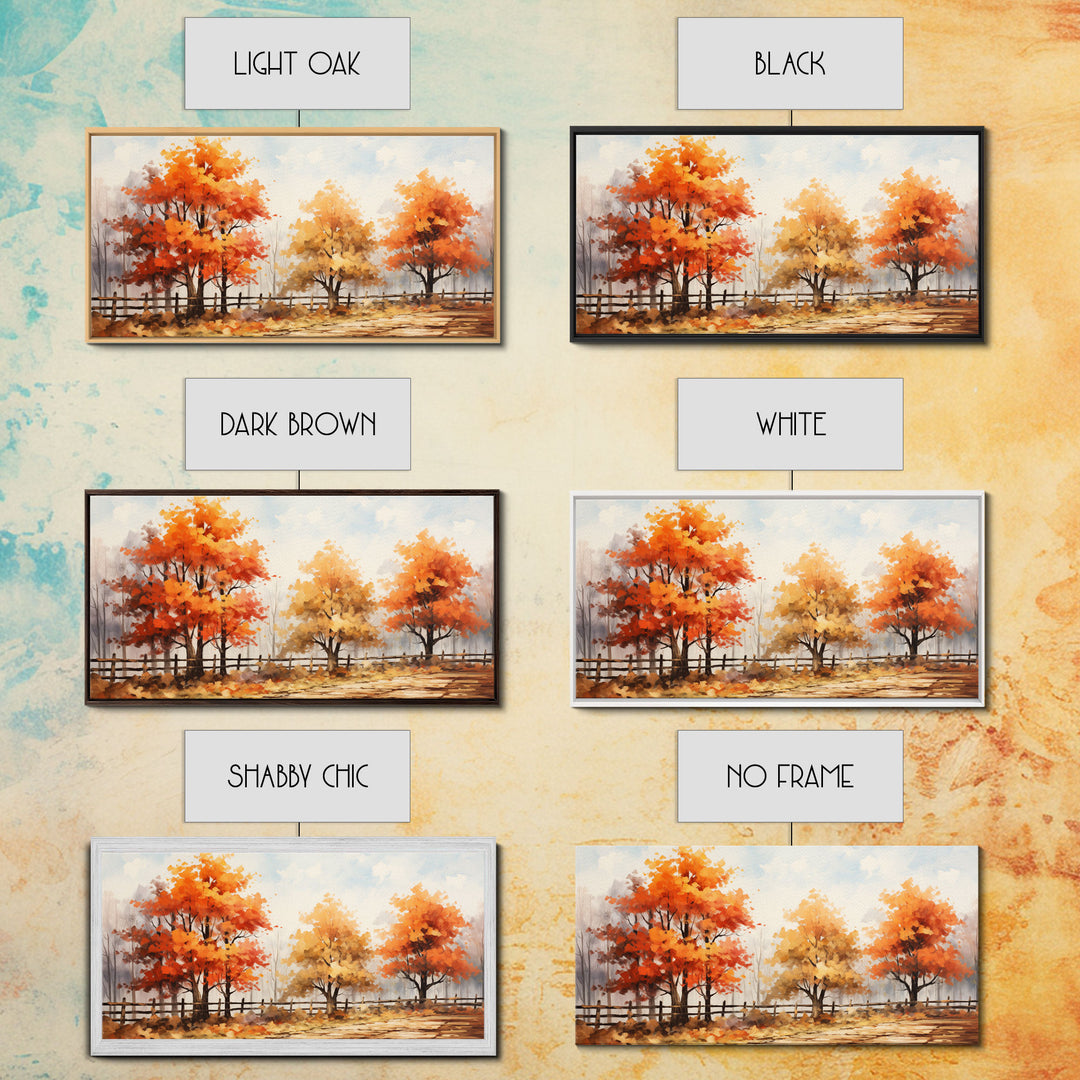 Autumn Leaves - Fall Color Change Of The Leaves - Wood Framed Canvas Print - Rustic Farmhouse Fall Decor - Hawthorn Aspen / Dogwood Autumn