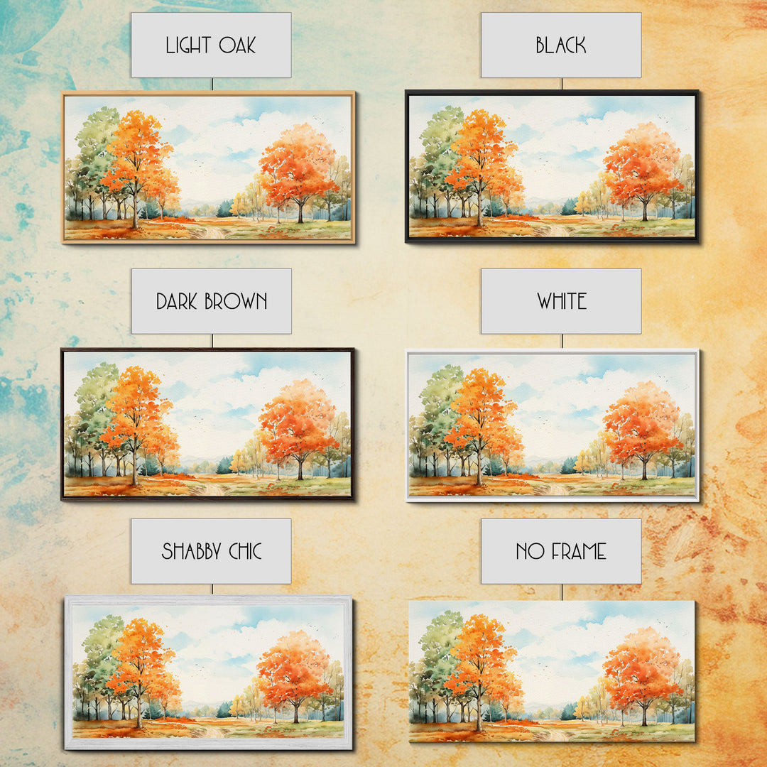 Autumn Leaves - Fall Color Change Of The Leaves - Wood Framed Canvas Print - Rustic Farmhouse Fall Decor - Fall Centerpiece - Minimalist Art