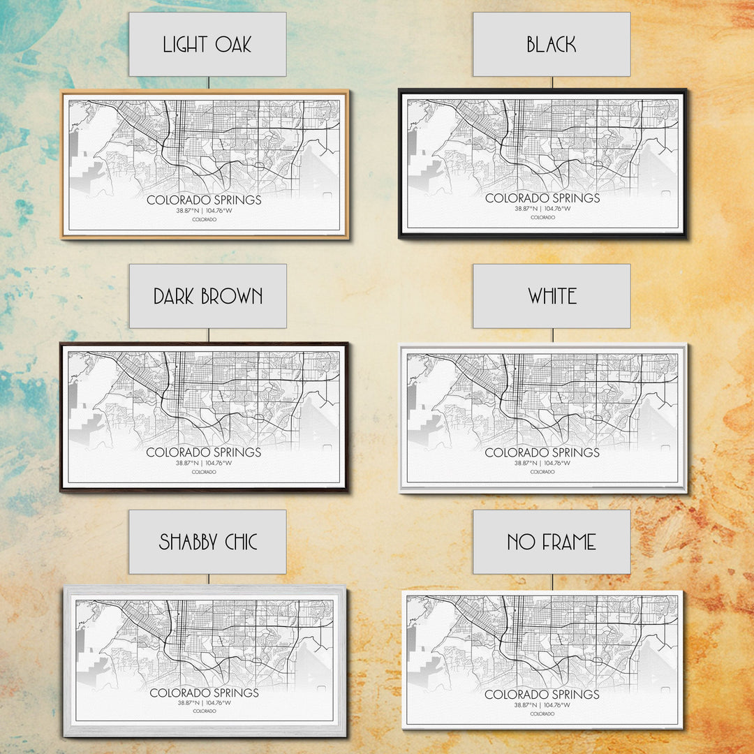 Colorado Springs Street Map, Colorado Map, Map Print, Modern Art, Wall Art, Canvas Art, Grandma Gifts, Classroom Wall Art, Dorm Wall Décor
