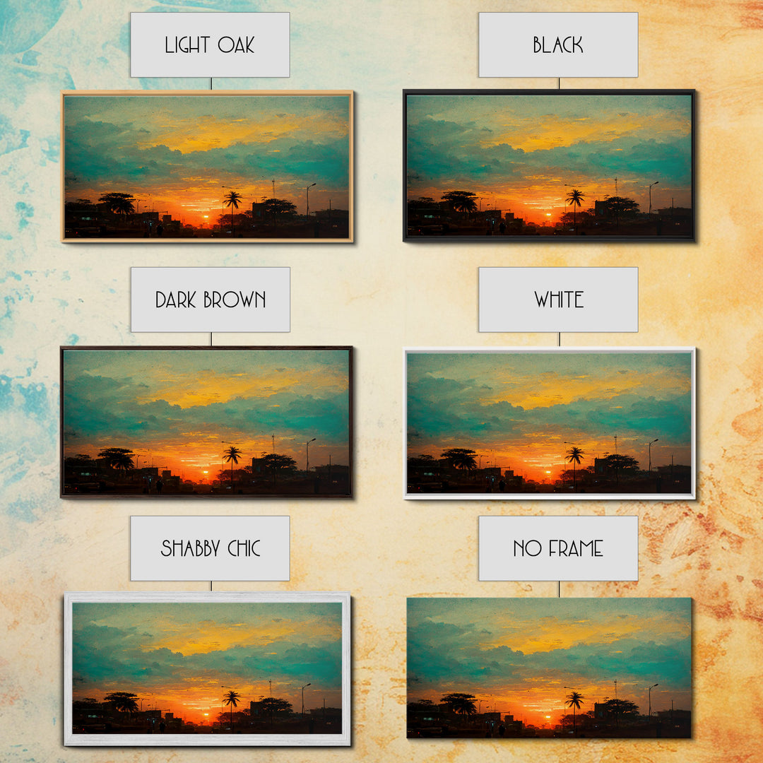 Los Angeles canvas print, sunset art, Los Angeles at Sunset, California, living room wall art, guest room wall art