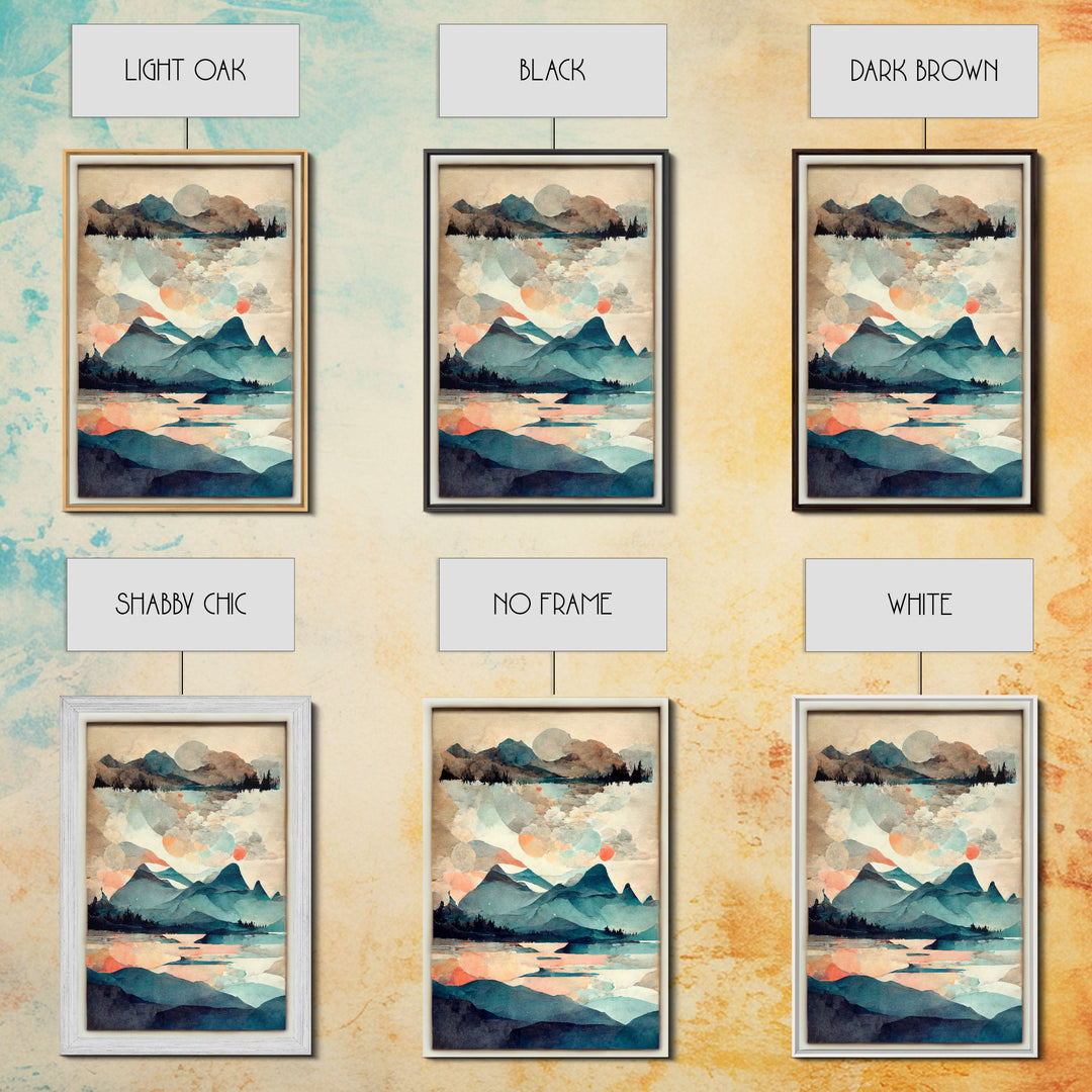 Canvas Home Artwork Decoration Nordic Style Abstract Color Canvas Wall Art for Living Room, Bedroom, Office Art Water Color Landscape
