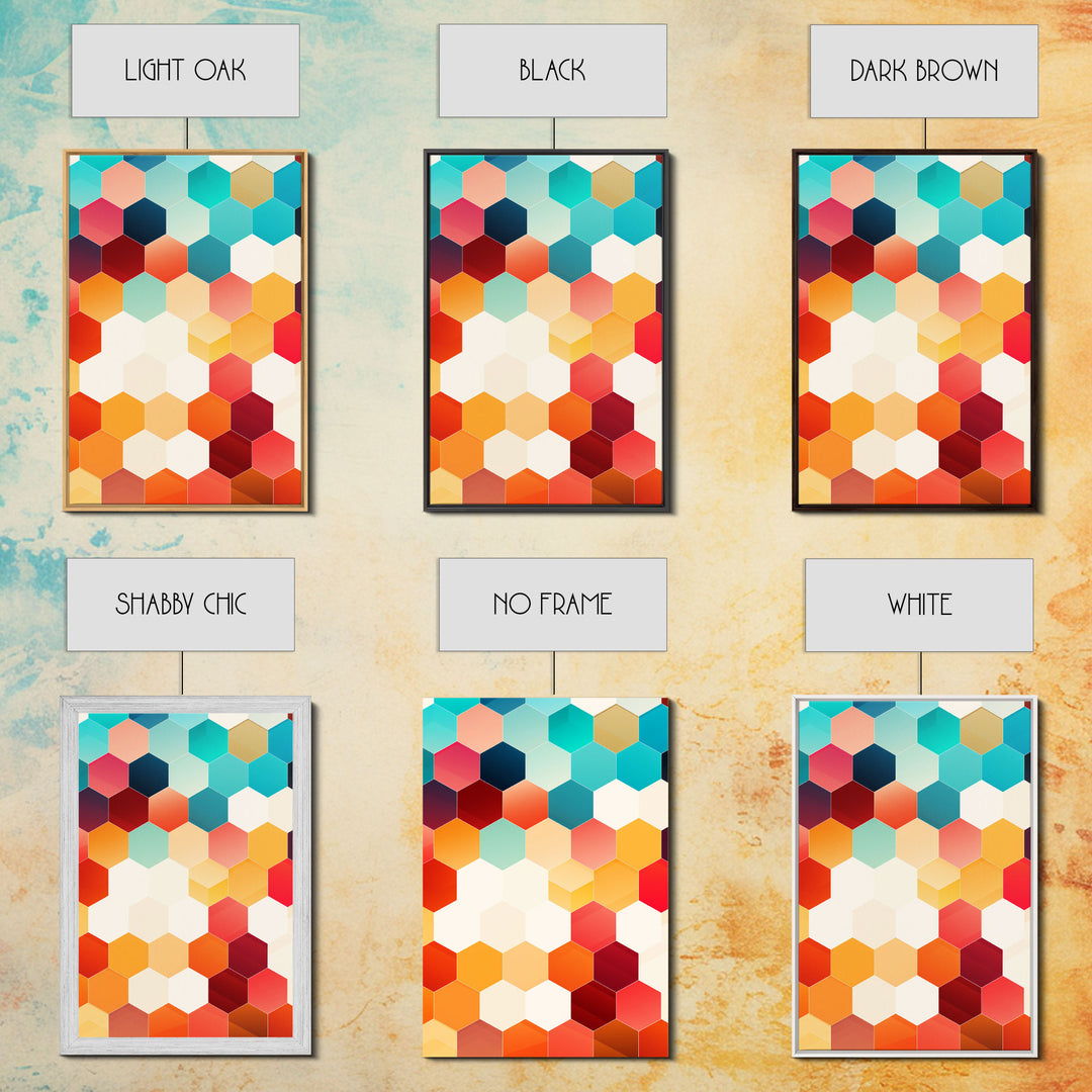Mid Century Art Print, Framed Modern Art, Geometric Art, Mid Century Modern Wall Art, Colorful Art, MCM Style Canvas Art