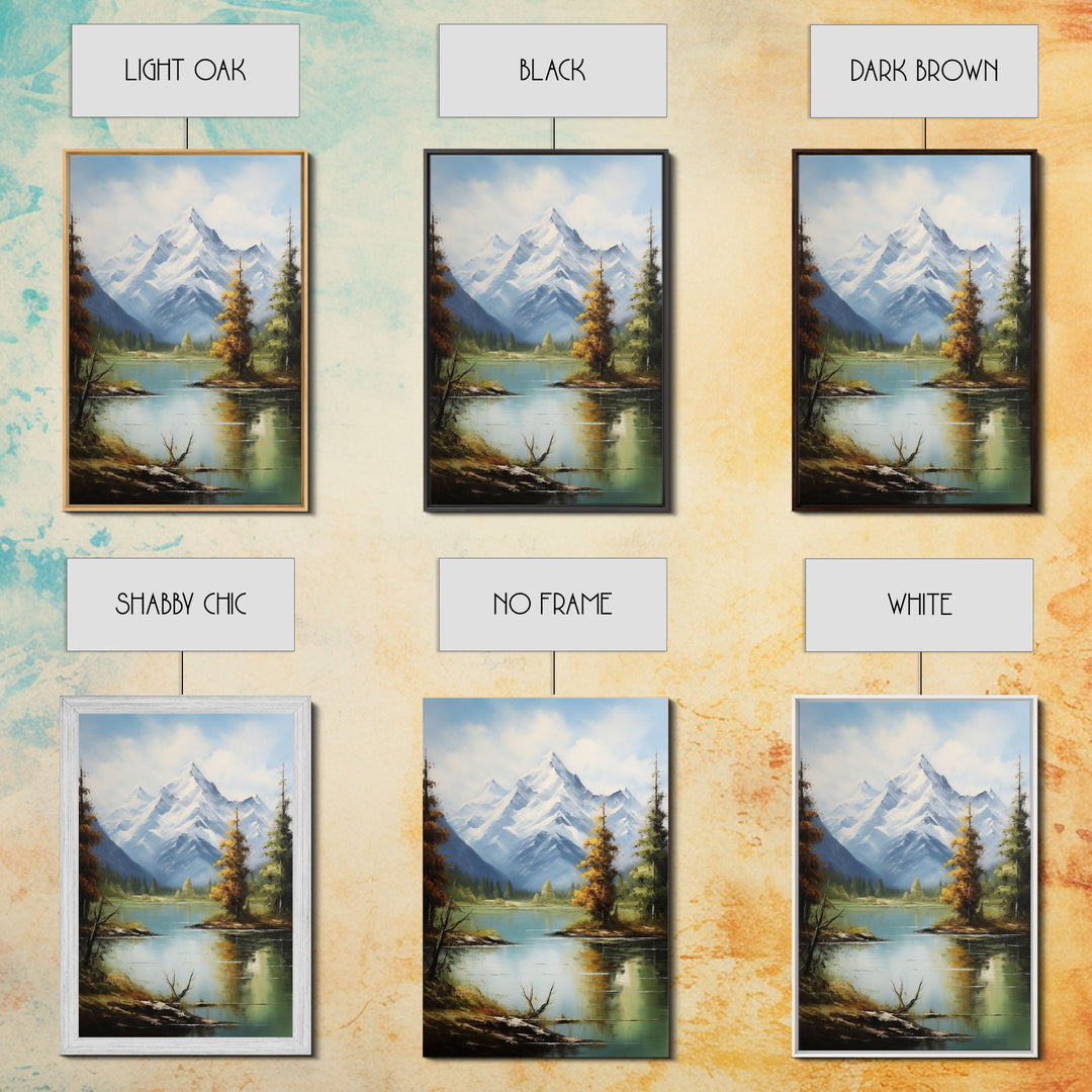 Lake Wall Art, Mountains Wall Print, Nature Landscape Print, Canvas Print, Wall Art, Vertical Art, Bedroom Prints, Home Decor Prints
