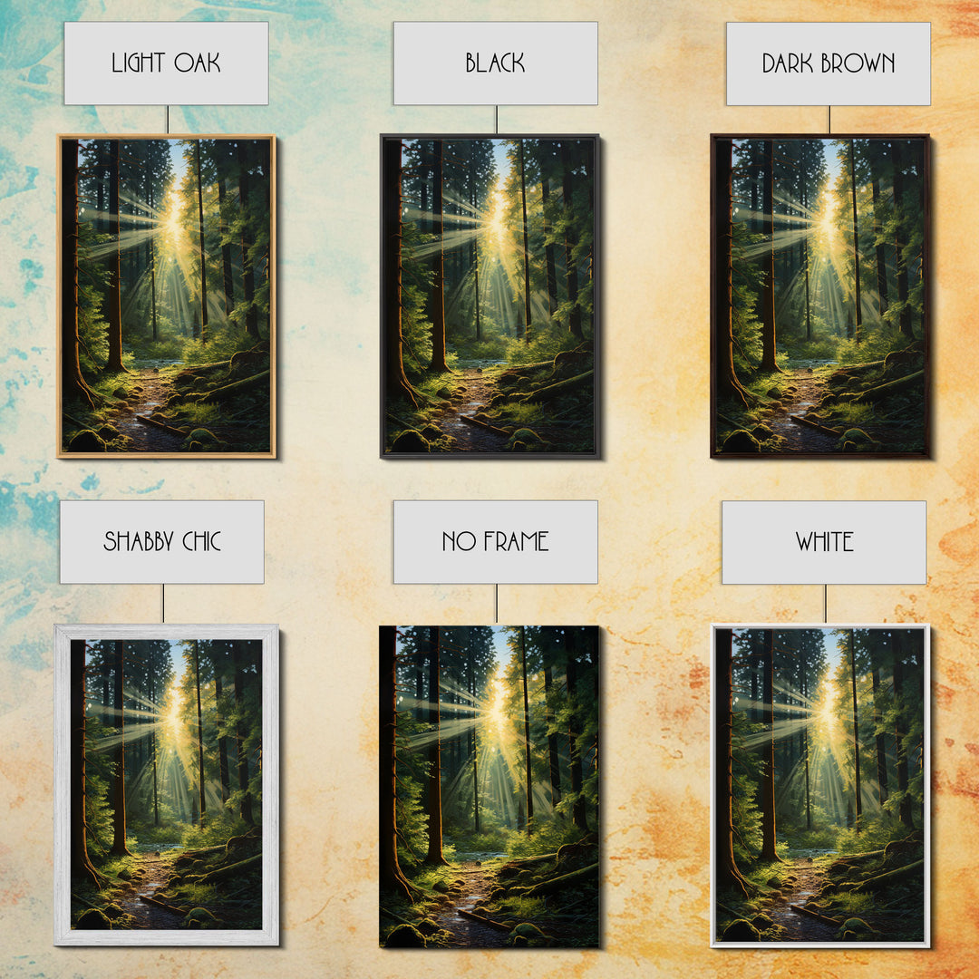 Forest Wall Print, Trees Art Print, Sunset Canvas Print, Wall Art, Vertical Art, Landscape Print, Gift For Boss, College Dorm Decor