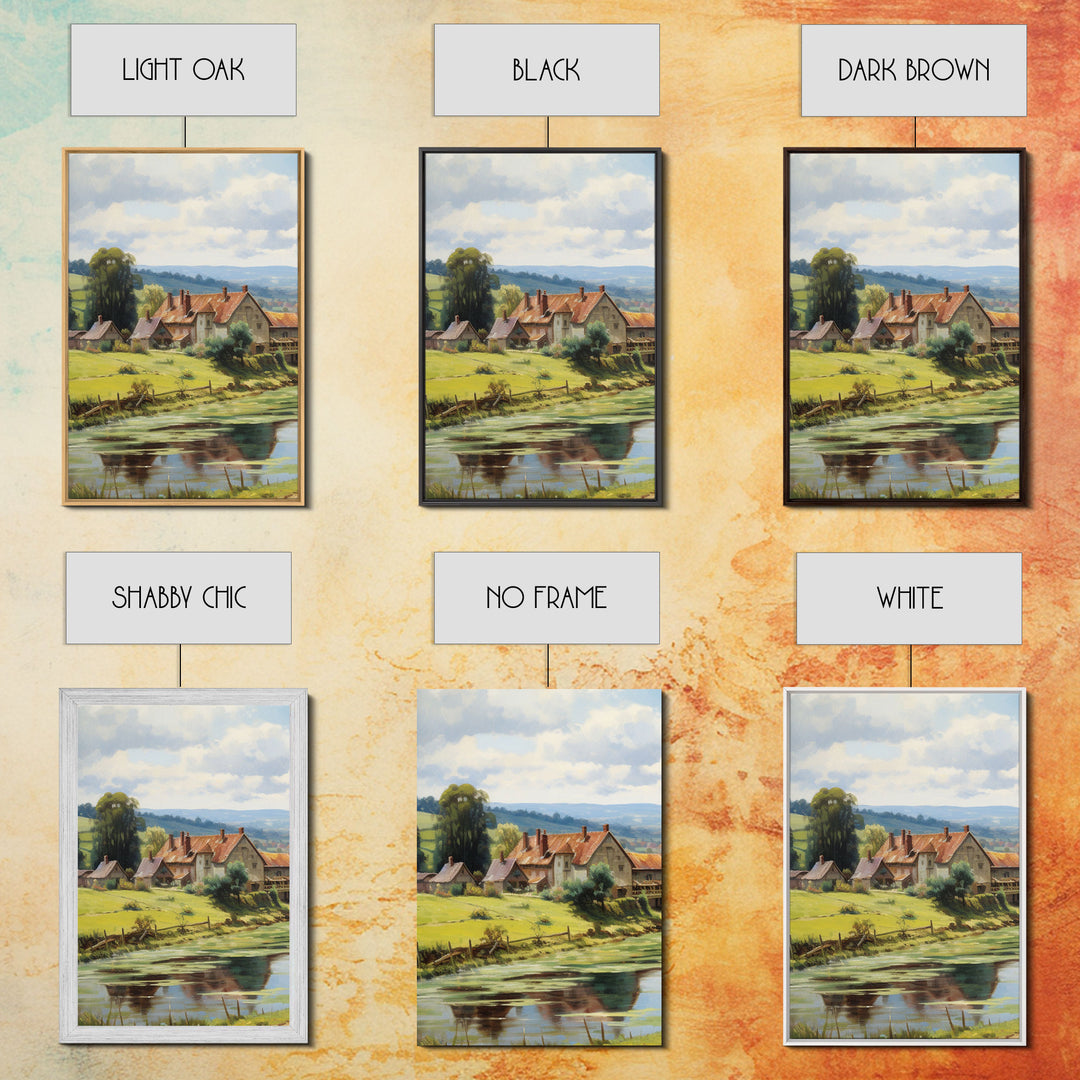 French Country Landscape Gallery Wall Art Set | Vintage Living Room Decor | Collection of 3 | French Countryside | Farmhouse Decor