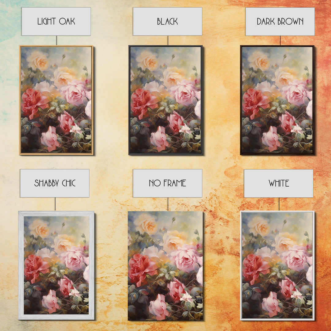 Colorful Art, Roses, Flower Wall Art, Floral Print, Canvas Print, Set Of 3 Prints, Wall Art, 3 Piece Wall Art, Office Decor, Kitchen Art