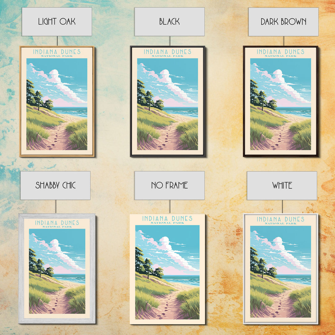 Indiana Dunes National Park Travel Poster Art, Canvas Print Wall Art, Indiana Travel Art, Midcentury Modern Travel Decor, Wall Art