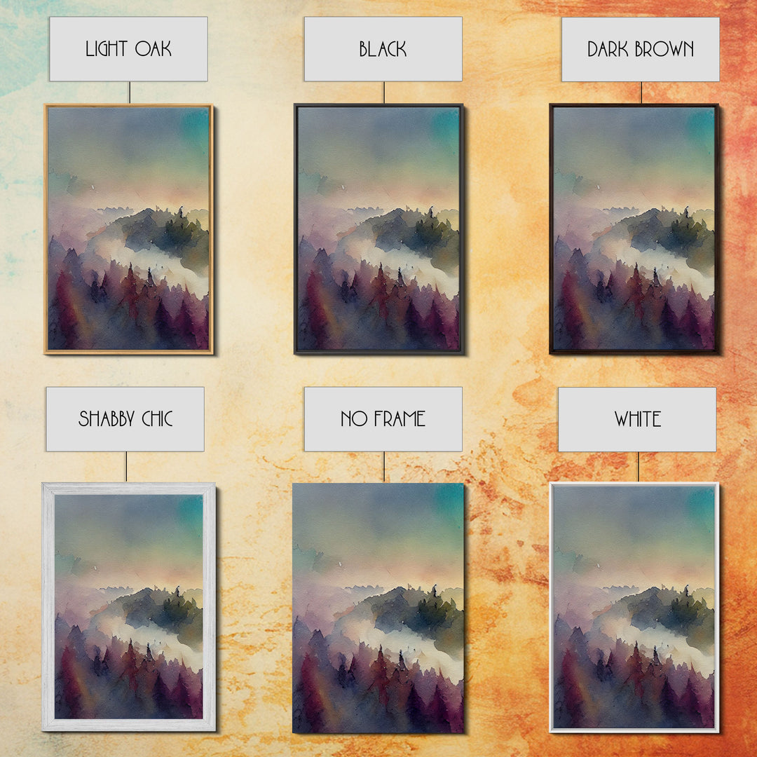 Dramatic Colorful Watercolor Sunset Landscape Abstract, Landscape Art, 3 Piece Canvas Decor, 3 Piece Wall Art, Ready To Hang Canvas Prints