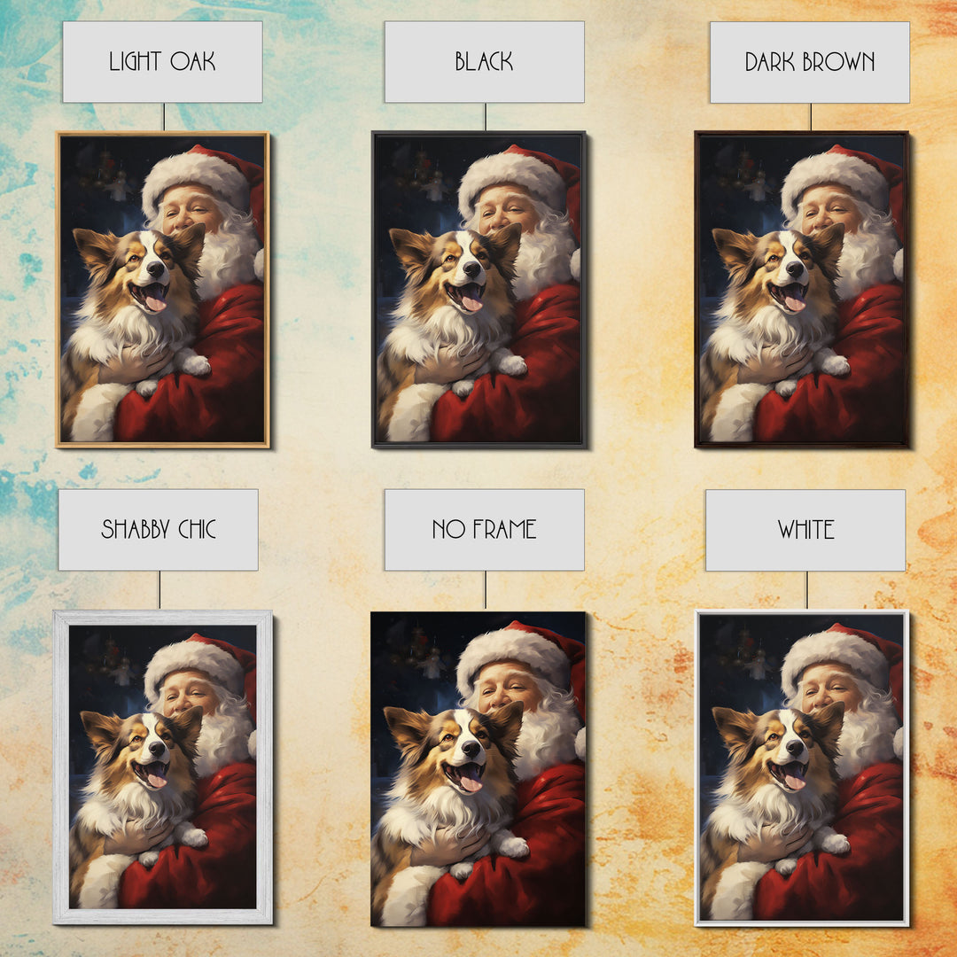 Santa Claus And His Corgi, Christmas Wall Art, Christmas Dog, Winter Wall Art, Santa Decor, Santa Art Print, Farmhouse Christmas