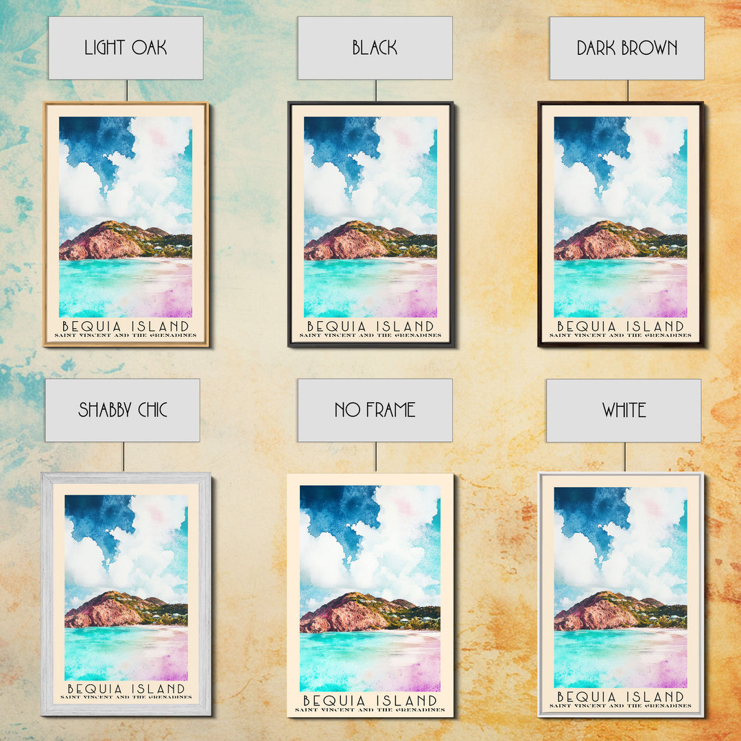Bequia Island, Saint Vincent and the Grenadines Watercolor Beach Print, Vacation Gift, Saint Vincent and the Grenadines Wall Art, Beach Painting, Beach Decor, Beach Painting