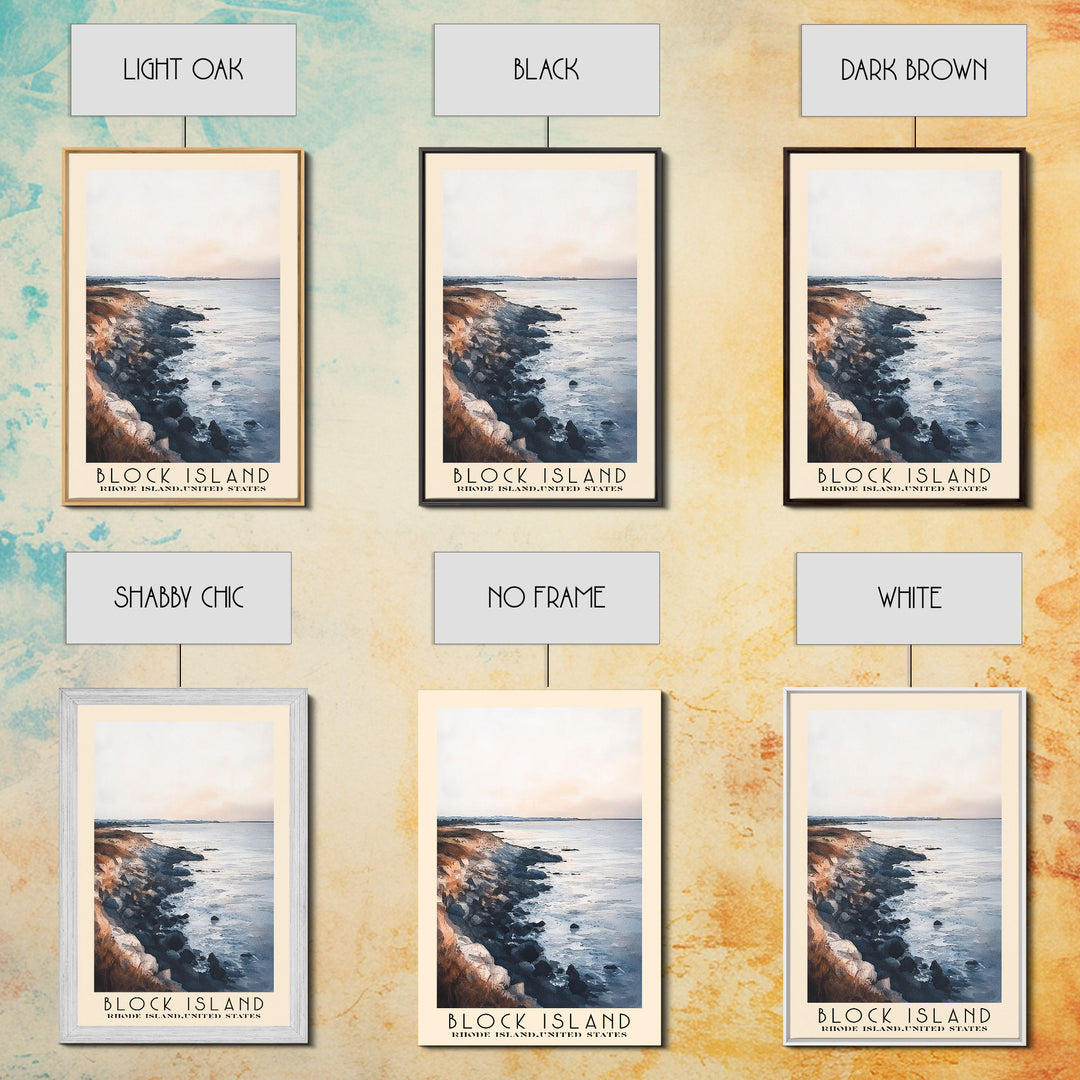Block Island, Rhode Island,United States Watercolor Print, Vacation Gift, Rhode Island,United States Wall Art, Beach Painting, Beach Decor, Large Wall Art, Wood Frame Art