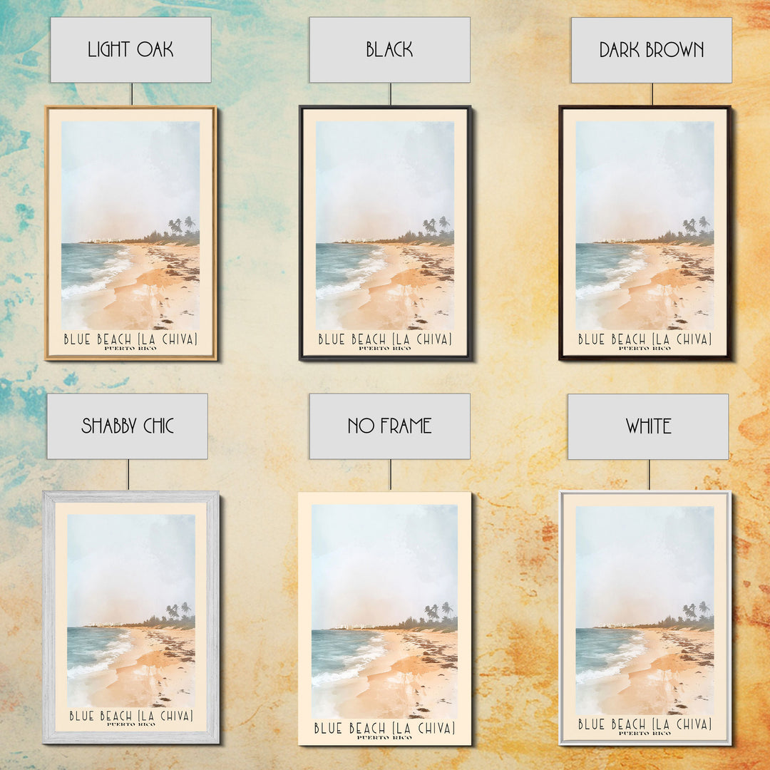 Blue Beach (La Chiva), Puerto Rico Watercolor Print, Vacation Gift, Puerto Rico Wall Art, Beach Painting, Beach Decor, Beach Or Lakehouse Art