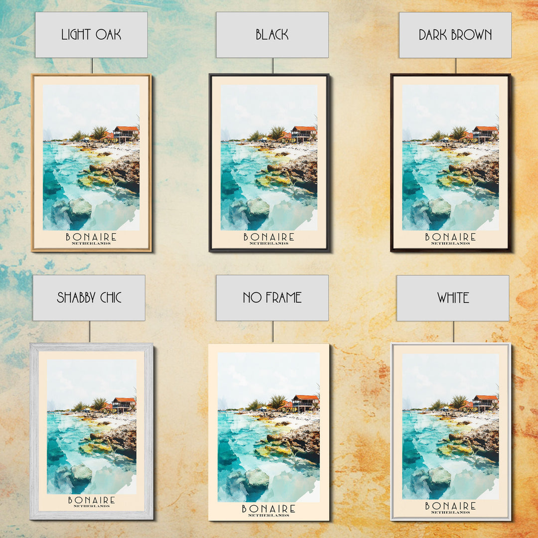 Bonaire, Netherlands Watercolor Print, Vacation Gift, Netherlands Wall Art, Beach Painting, Beach Decor, Beach Or Lakehouse Art
