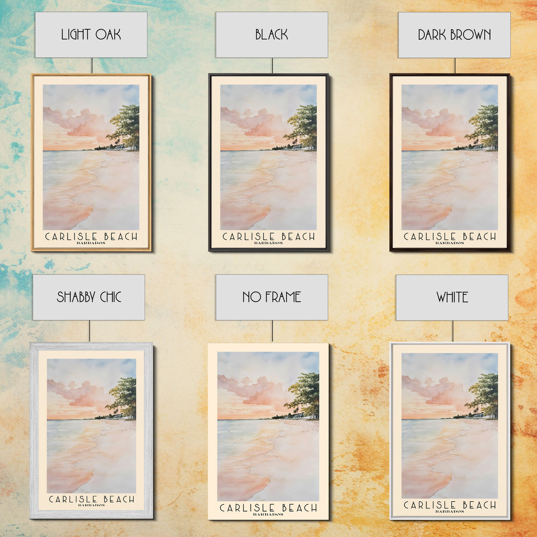 Carlisle Beach, Barbados Watercolor Print, Vacation Gift, Barbados Wall Art, Beach Painting, Beach Decor, Beach Or Lakehouse Art