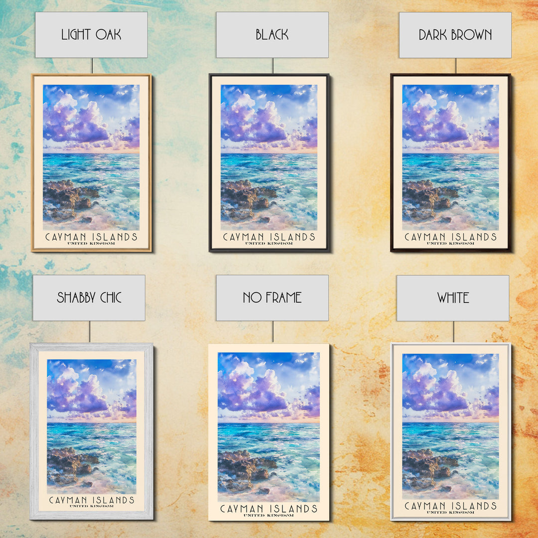 Cayman Islands, United Kingdom Watercolor Beach Print, Vacation Gift, United Kingdom Wall Art, Beach Painting, Beach Decor, Beach Painting