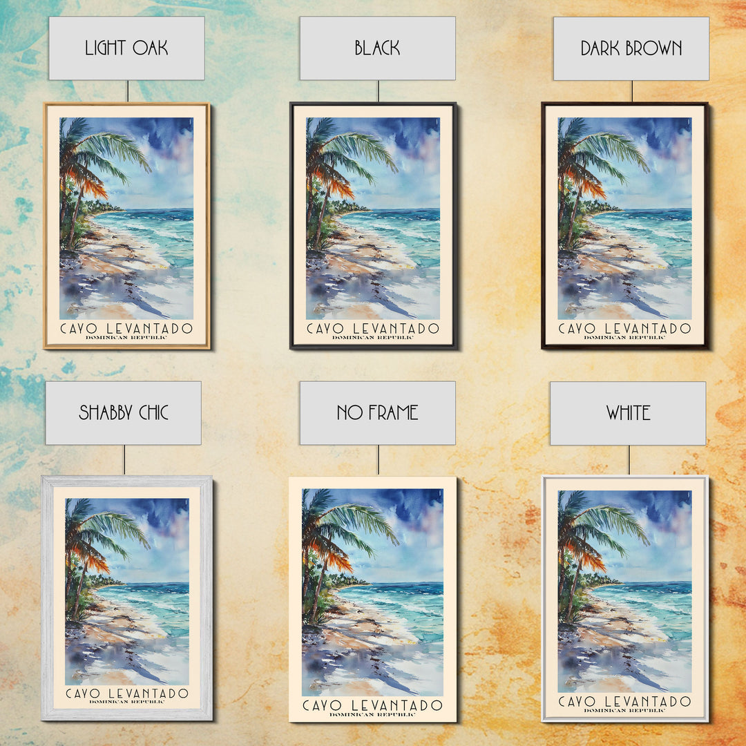 Cayo Levantado, Dominican Republic Watercolor Print, Vacation Gift, Dominican Republic Wall Art, Beach Painting, Beach Decor, Large Wall Art, Wood Frame Art