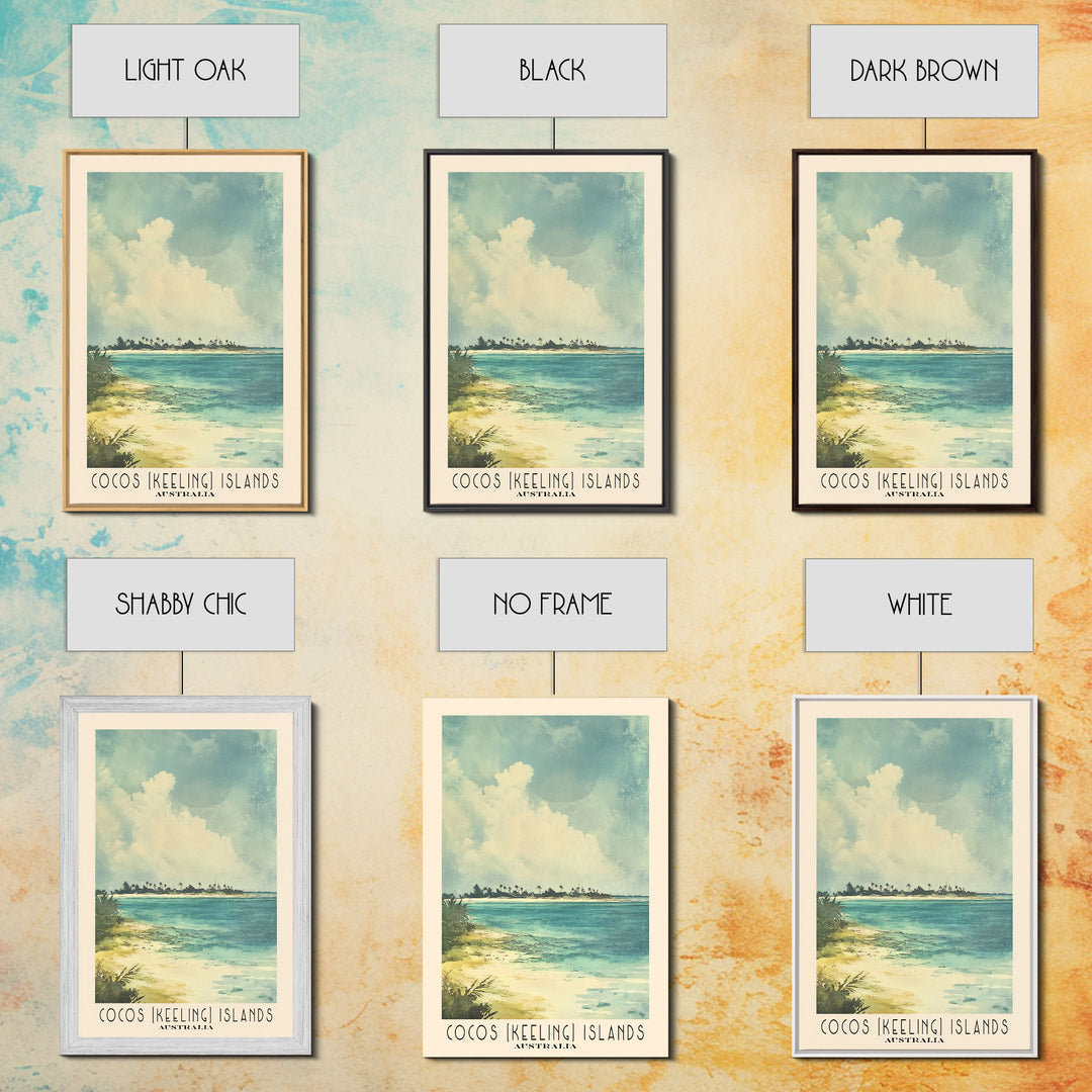 Cocos (Keeling) Islands, Australia Watercolor Print, Vacation Gift, Australia Wall Art, Beach Painting, Beach Decor, Beach Or Lakehouse Art