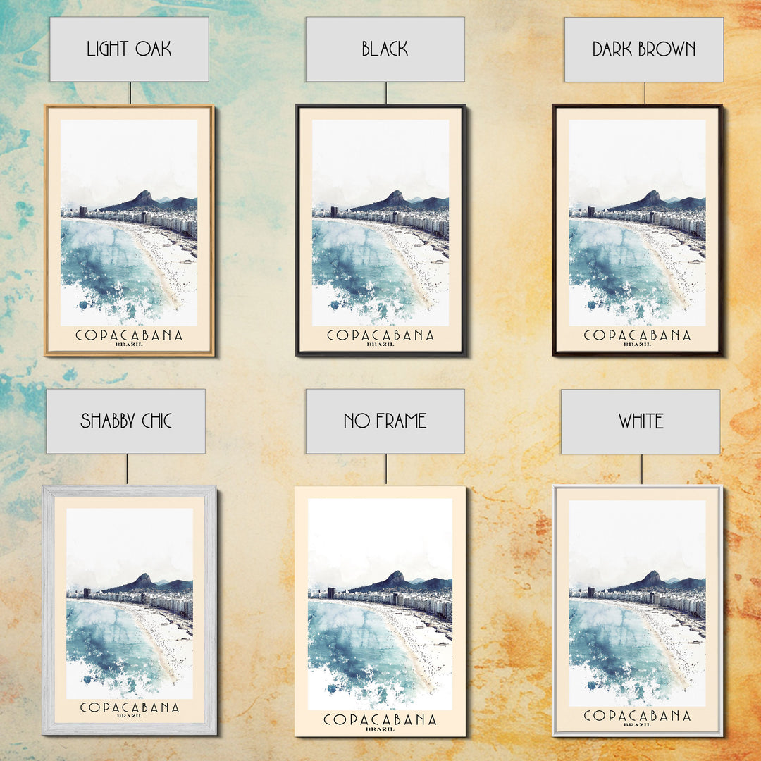 Copacabana, Brazil Watercolor Print, Vacation Gift, Brazil Wall Art, Beach Painting, Beach Decor, Beach Or Lakehouse Art