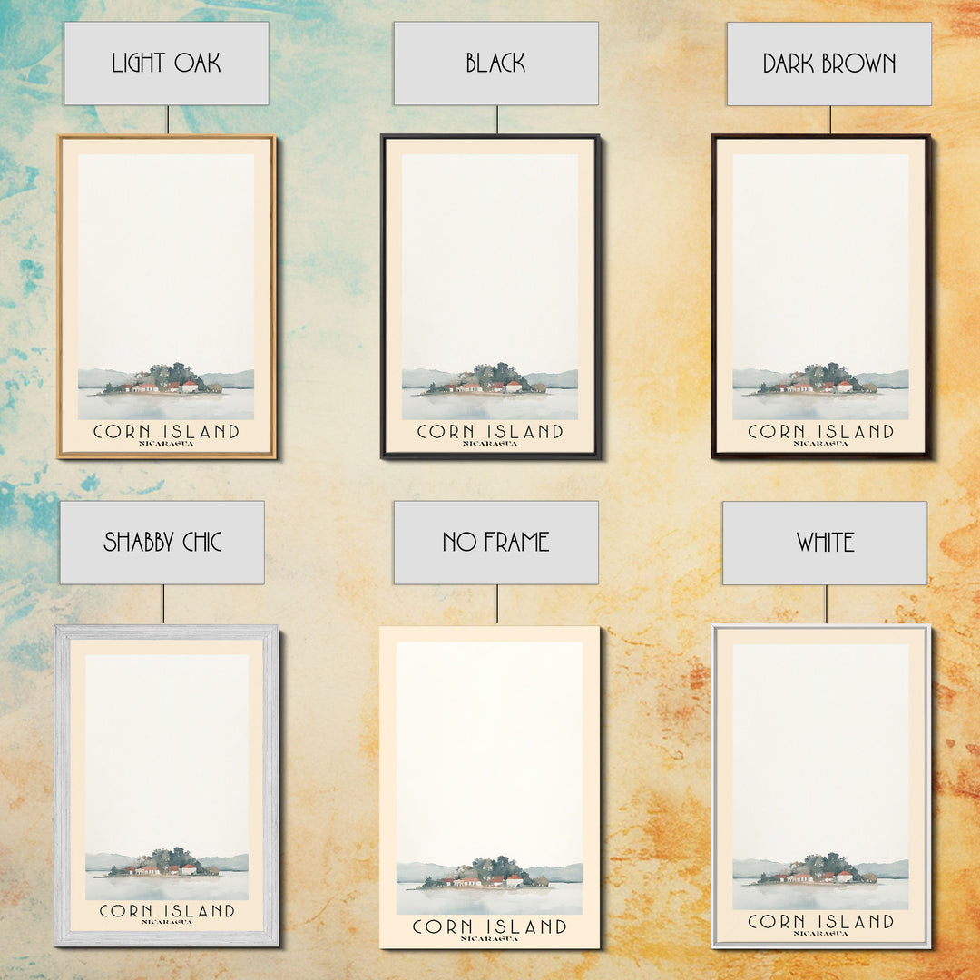 Corn Island, NICARAGUA Watercolor Print, Vacation Gift, NICARAGUA Wall Art, Beach Painting, Beach Decor, Large Wall Art, Wood Frame Art
