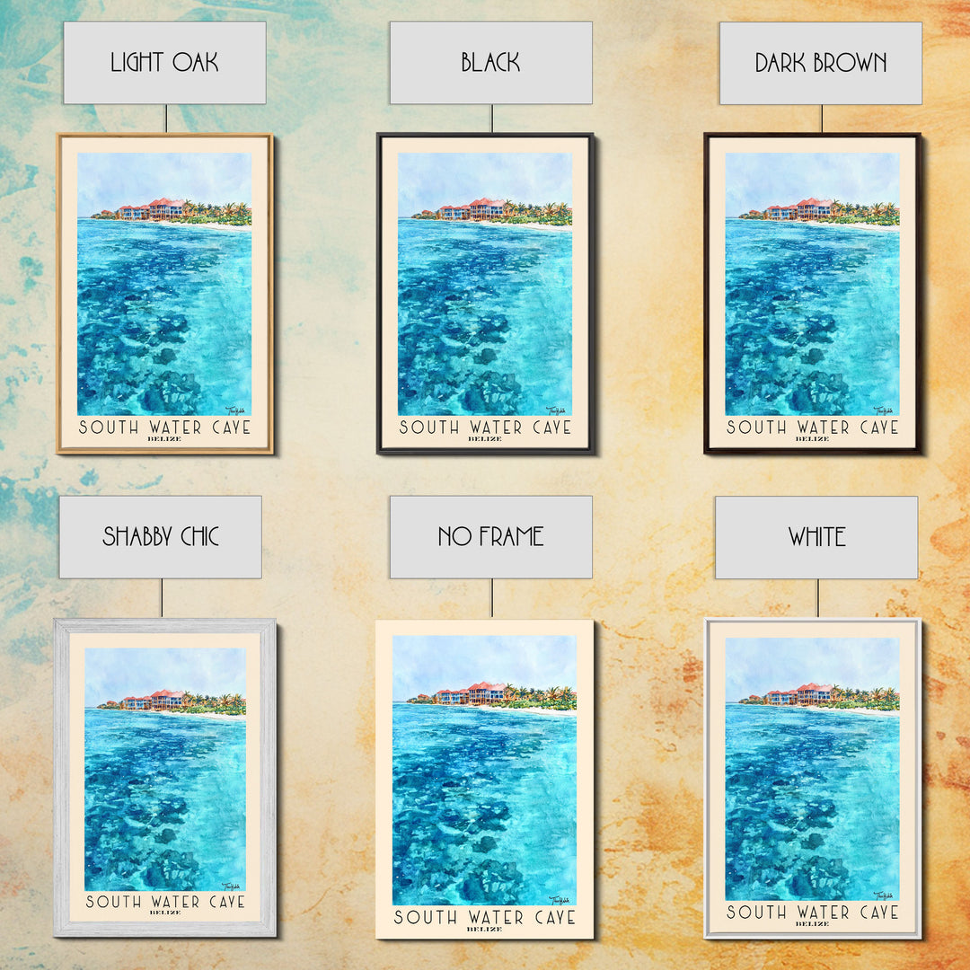 South Water Caye, Belize Watercolor Print, Vacation Gift, Belize Wall Art, Beach Painting, Beach Decor, Beach Or Lakehouse Art
