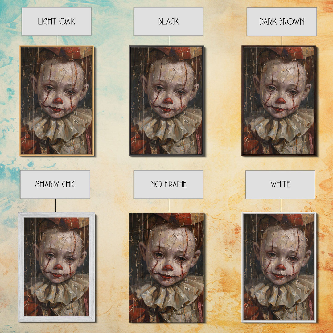 Haunting Clown with Cracked Face - Spooky Halloween Art Print - Creepy Home Decor - Scary Clown Wall Art - Perfect Halloween Decoration