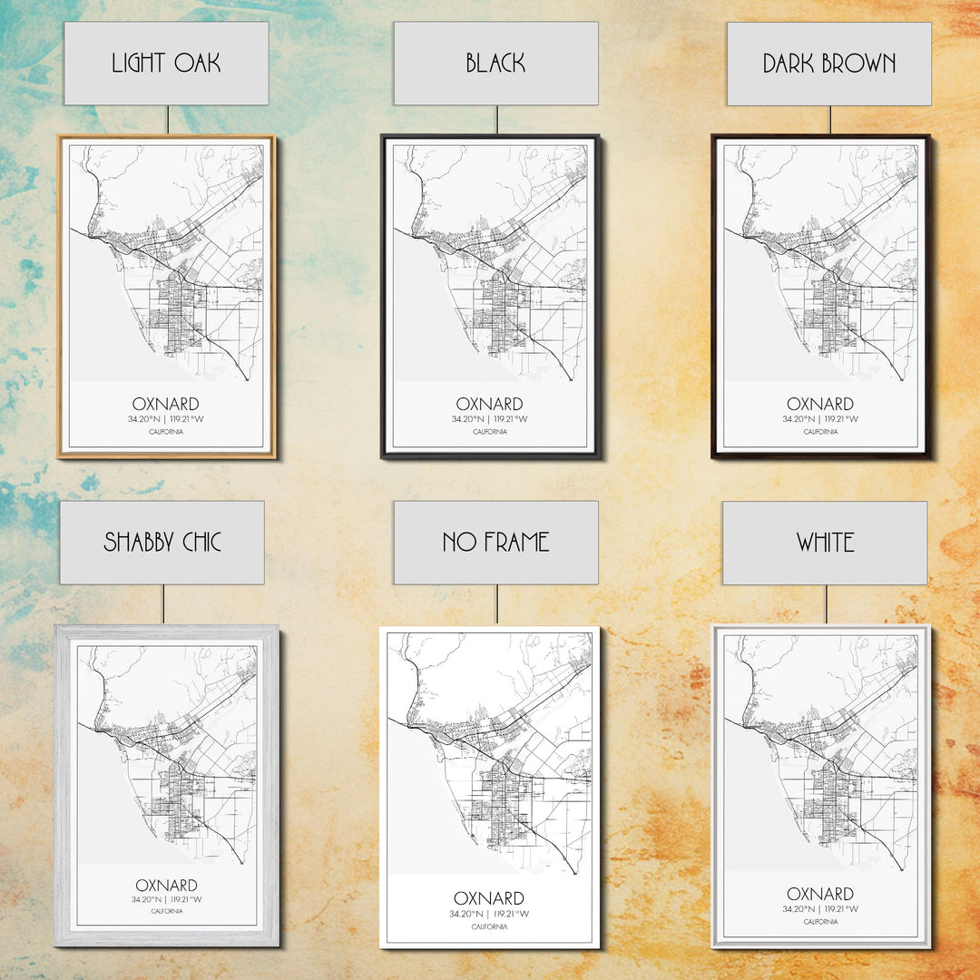 Oxnard Street Map, California Map, City Map Art, Minimalist Art, Wall Art, Canvas Print, Bedroom Print, Anniversary Gift, Travel Wall Print