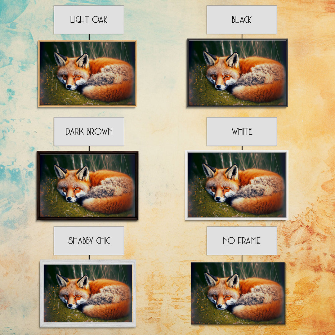 Sleeping fox Framed Canvas Wall Art, Canvas Print Decor for Home & Office Decoration Canvas Ready to Hang