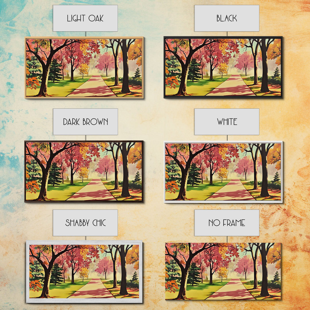Colorful Autumn Path Canvas Print, Fall Park Scene Wall Art, Modern Farmhouse Autumn Decor, Holiday Art, Best Seasonal Gift Idea