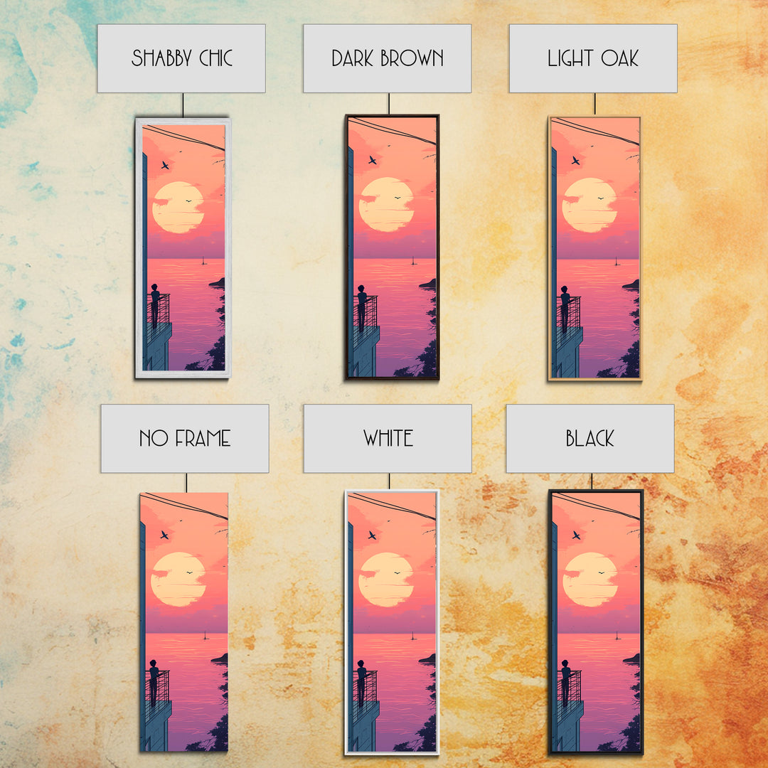 Pastel Sunset Balcony Canvas Print Pink Orange Wall Art Coastal Cowgirl Art Bedroom or Living Room Farmhouse Decor Unique Piece