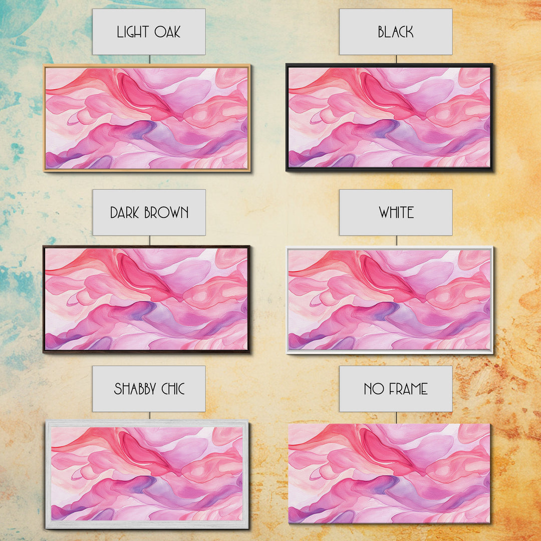 Pink Abstract Flowing Design Canvas Print, Whimsical Minimalist Light Pink Wall Art, Dorm Room Bedroom Art Unique Gift Idea