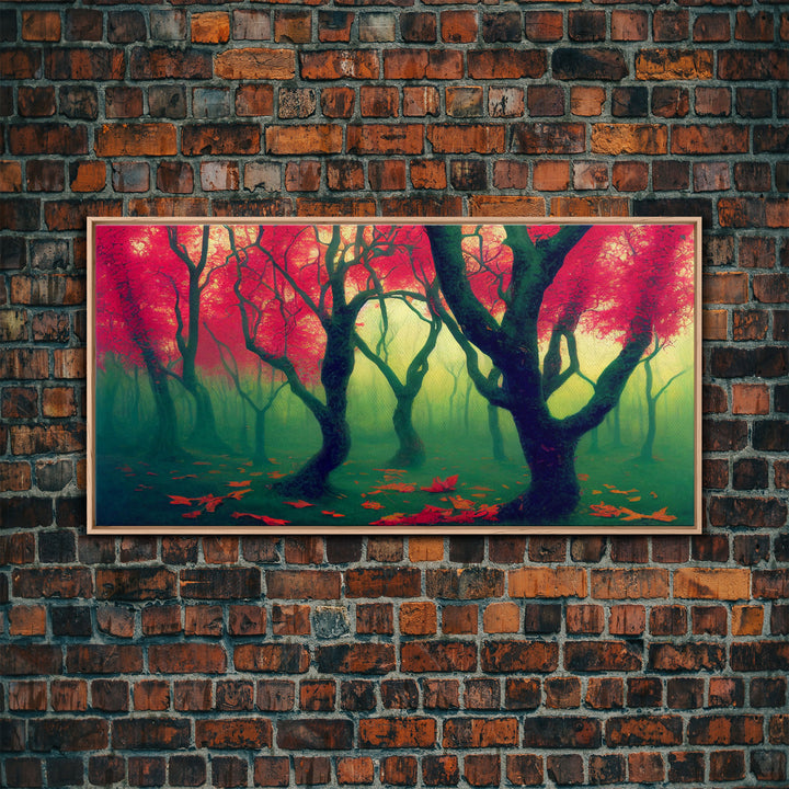 Japanese Maple Forest, Framed Canvas Print, Ready To Hang Wall Art