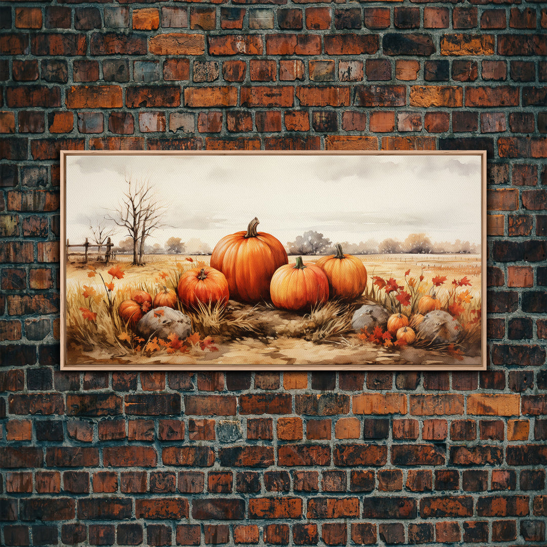 Pumpkins Stilll Life, Fall Decor, Farmhouse Wall Art, Framed Canvas Print, Vintage Inspired, Farmhouse Wall Art, Canvas Sign, Autumn Art