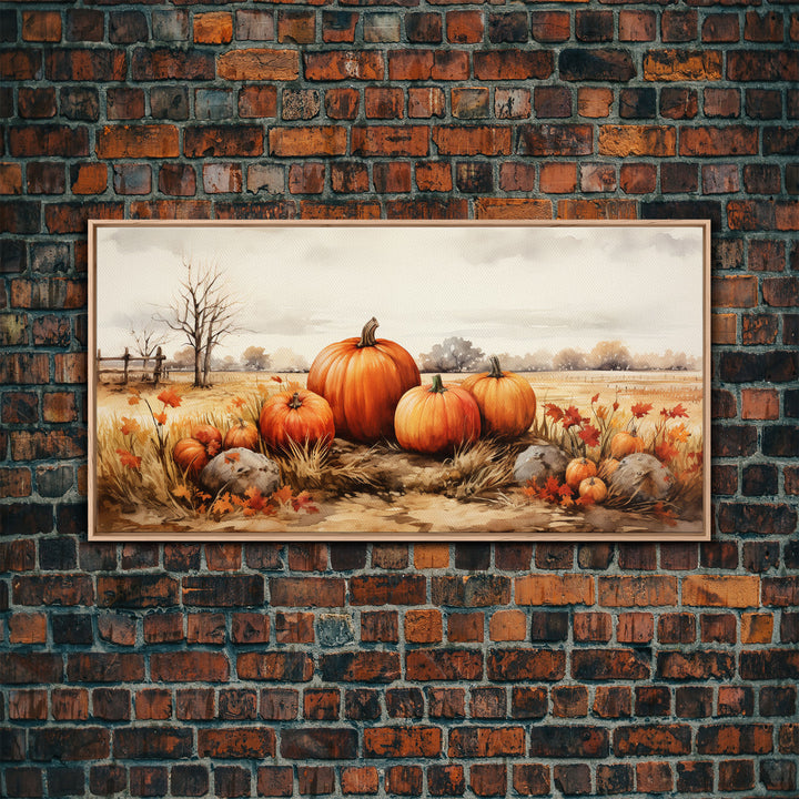 Pumpkins Stilll Life, Fall Decor, Farmhouse Wall Art, Framed Canvas Print, Vintage Inspired, Farmhouse Wall Art, Canvas Sign, Autumn Art