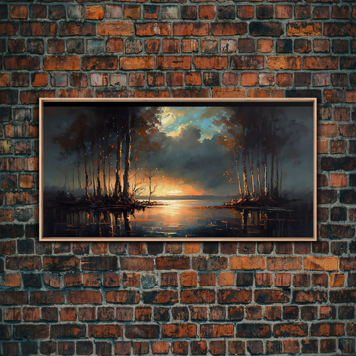 Moody Landscape Painting, Canvas Print, Framed Wall Art, Wall Decor, Vintage Style Art, Vintage Wall Art, Antique Reproduction Art