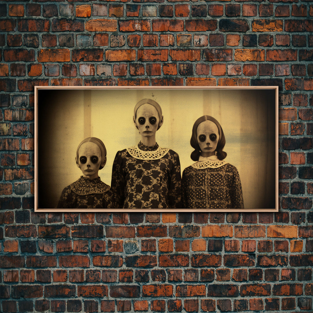 Cursed Halloween Art, Spooky Tintype Photography Canvas Print, Haunted Art, Spoopy Decor, Witch Art Print, Demonic Decor
