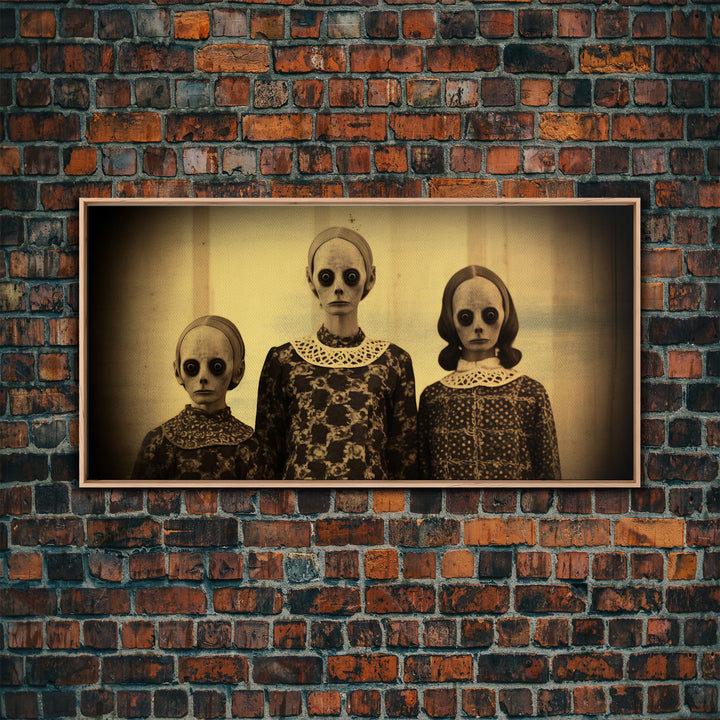 Cursed Halloween Art, Spooky Tintype Photography Canvas Print, Haunted Art, Spoopy Decor, Witch Art Print, Demonic Decor