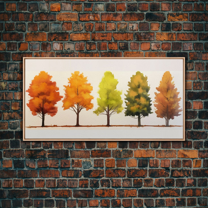 Fall Leaves Color Change Sign / Framed Canvas Print / Rustic Home Decor / Fall Decor / Autumn Thanksgiving Wall Art / Fall Centerpiece