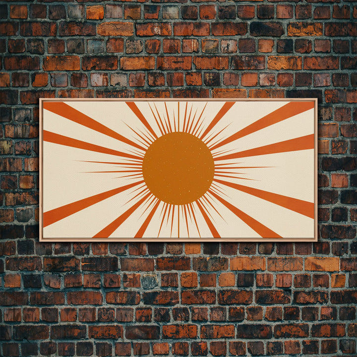 Art Deco Sun Burst Wall Art, Framed Canvas Print or Poster, Retro / Vintage Wall Decor, Modern Art, Sun Abstract Art MCM Midcentury Modern