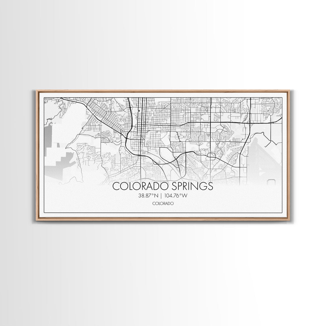 Colorado Springs Street Map, Colorado Map, Map Print, Modern Art, Wall Art, Canvas Art, Grandma Gifts, Classroom Wall Art, Dorm Wall Décor