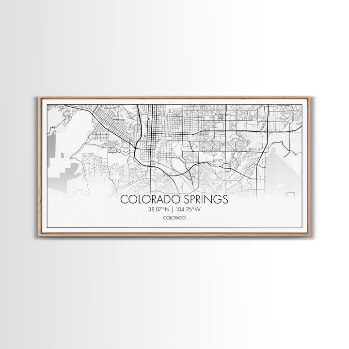 Colorado Springs Street Map, Colorado Map, Map Print, Modern Art, Wall Art, Canvas Art, Grandma Gifts, Classroom Wall Art, Dorm Wall Décor
