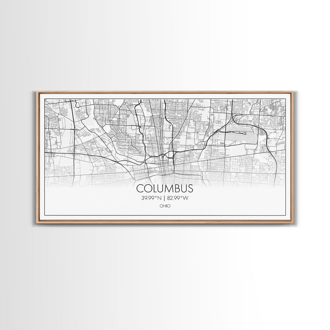 Columbus Street Map, Ohio Map, Map Print, Modern Art, Wall Art, Canvas Art, Cute Room Décor Aesthetic, Gift For Wife, Patriotic Décor