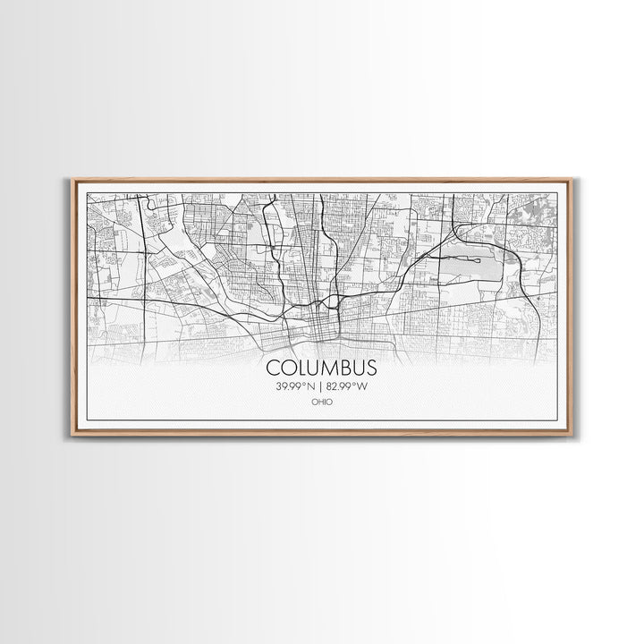 Columbus Street Map, Ohio Map, Map Print, Modern Art, Wall Art, Canvas Art, Cute Room Décor Aesthetic, Gift For Wife, Patriotic Décor